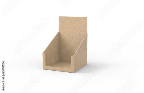 Blank portrait counter top product display for mock up and branding, ready for design presentation, 3d render illustration.