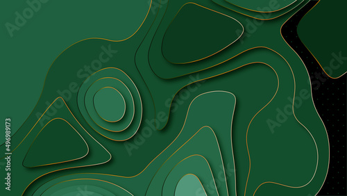 Papercut multi layers 3D gray color texture vector background. Abstract modern geometric shape multi layer and halftone 3d papercut luxury background with multi color elements, topography map concept.
