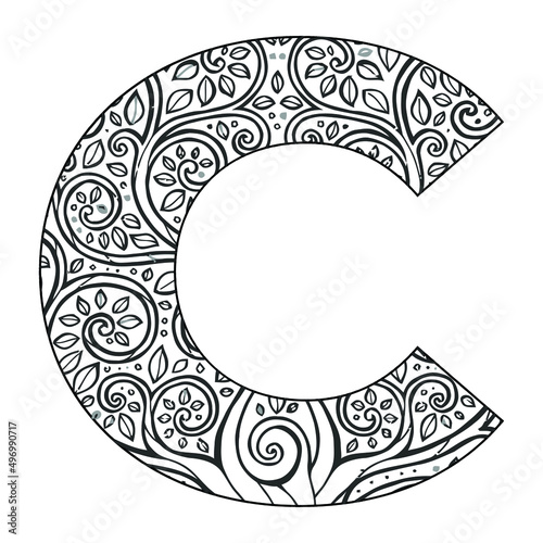 Mandala Alphabet Coloring Page