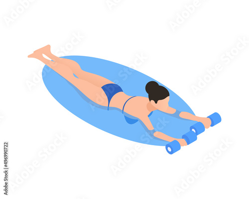 Water Aerobics Isometric Icon