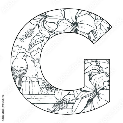 Mandala Alphabet Coloring Page
