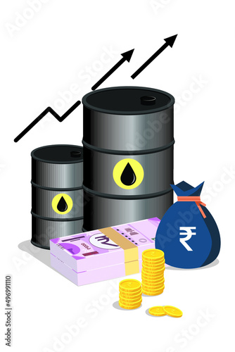 Petrol, Diesel price rises concept illustration, oil price hike in India