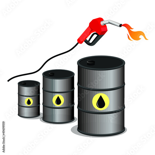 Petrol, Diesel price rises concept illustration, oil price hike in India.