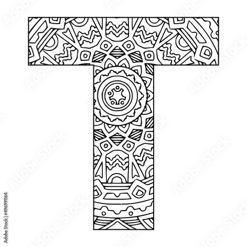 Mandala Alphabet Coloring Page
