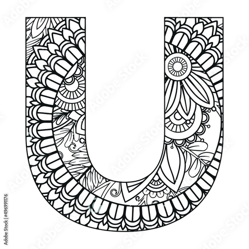 Mandala Alphabet Coloring Page