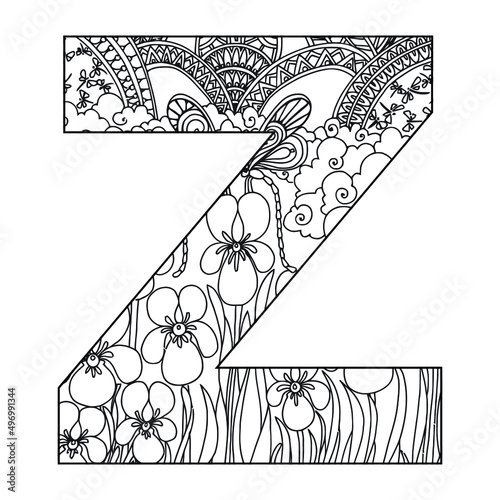 Mandala Alphabet Coloring Page