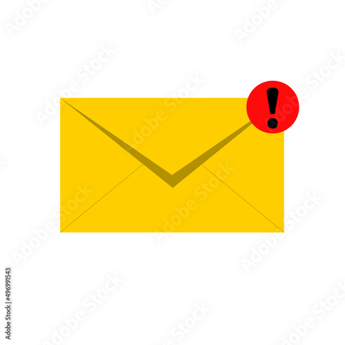 icon of an envelope with letter.   Illustration envelope letter in a flat