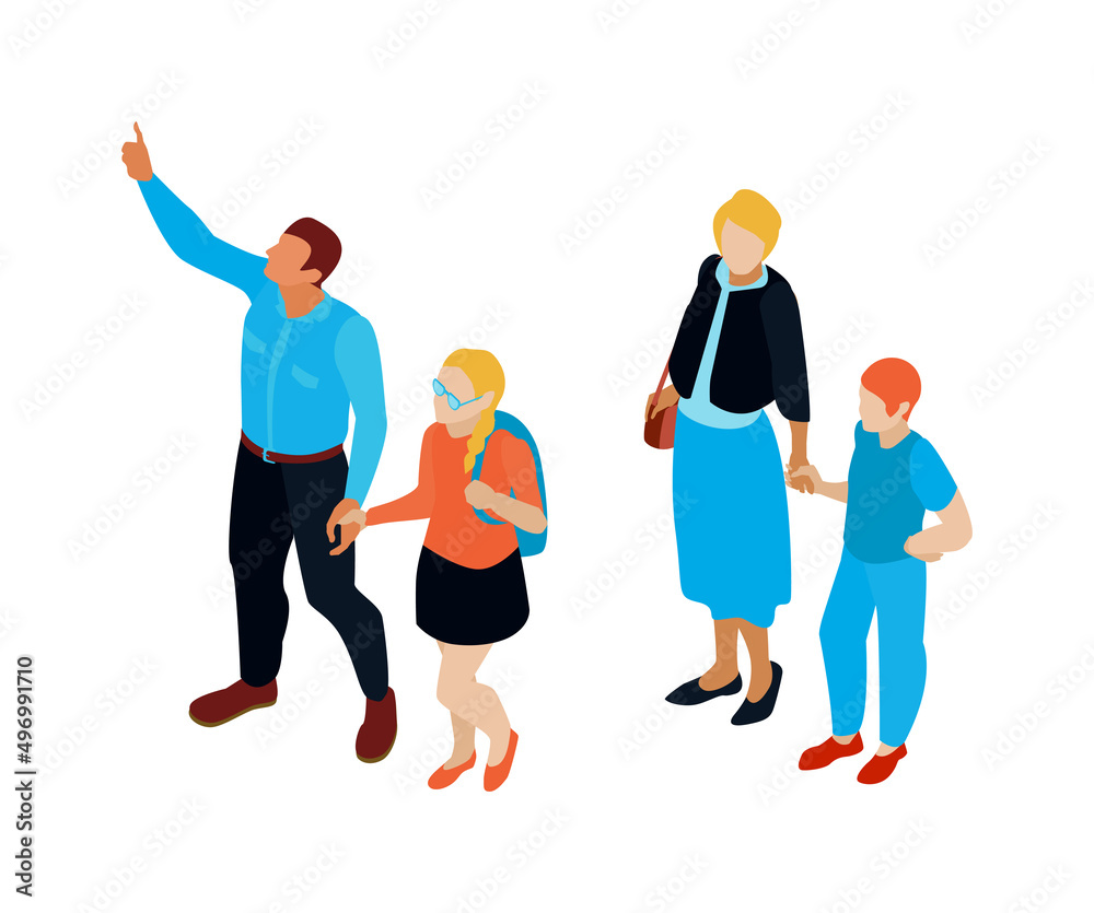 Obraz premium Excursion Isometric Illustration