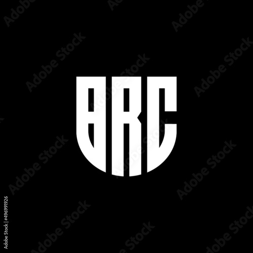 BRC letter logo design with black background in illustrator, vector logo modern alphabet font overlap style. calligraphy designs for logo, Poster, Invitation, etc.
