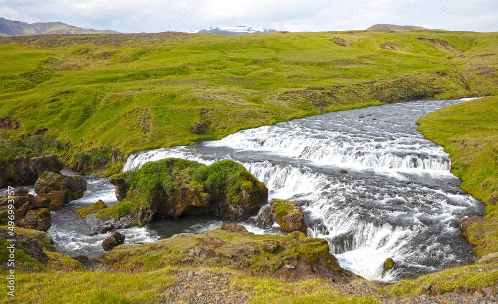 Skoga river before the Skogafoss waterfall Skoga river before the Skogafoss waterfall