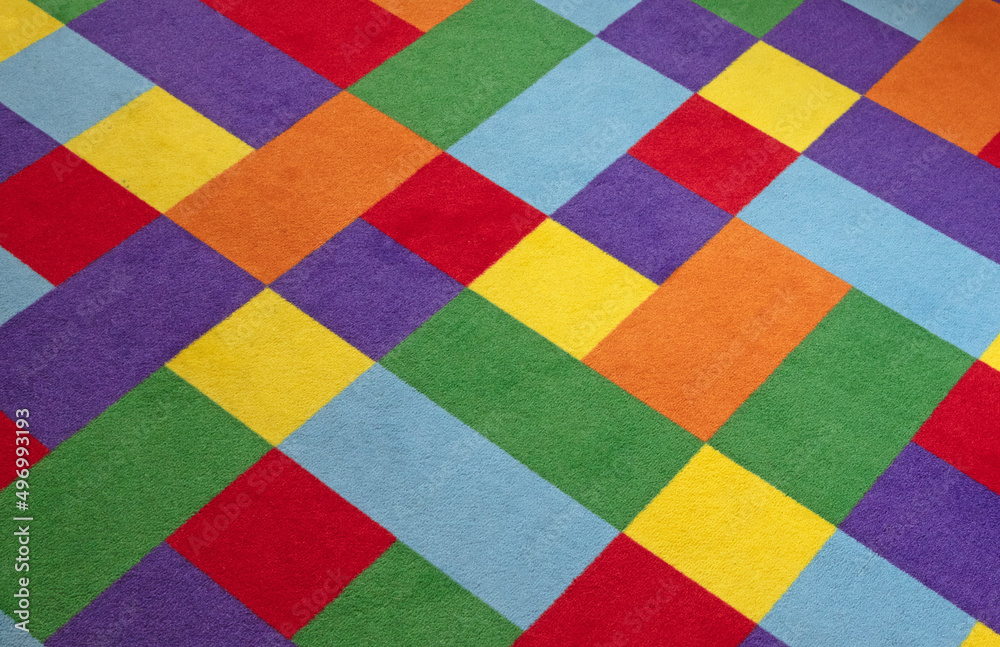 Bright colorful carpet on the floor