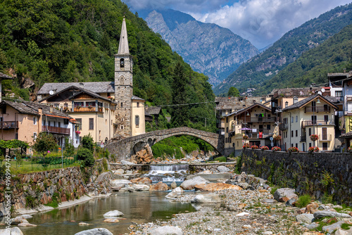 Old town of Fontainemore in Aosta Valley, Italy.