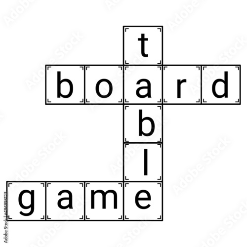 Hand drawn scrabble game. Board game that develops erudition. Doodle style. Vector.