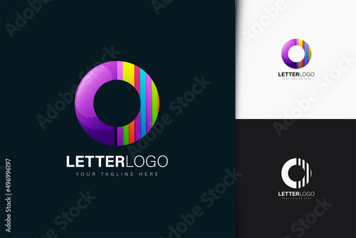 Letter O logo design with gradient photo