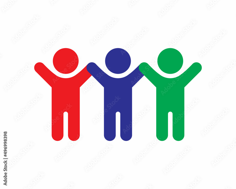 Children Raise Hands Icon Vector. Diversity Sign Symbol Children Raise Hands Icon Vector. Diversity Sign Symbol