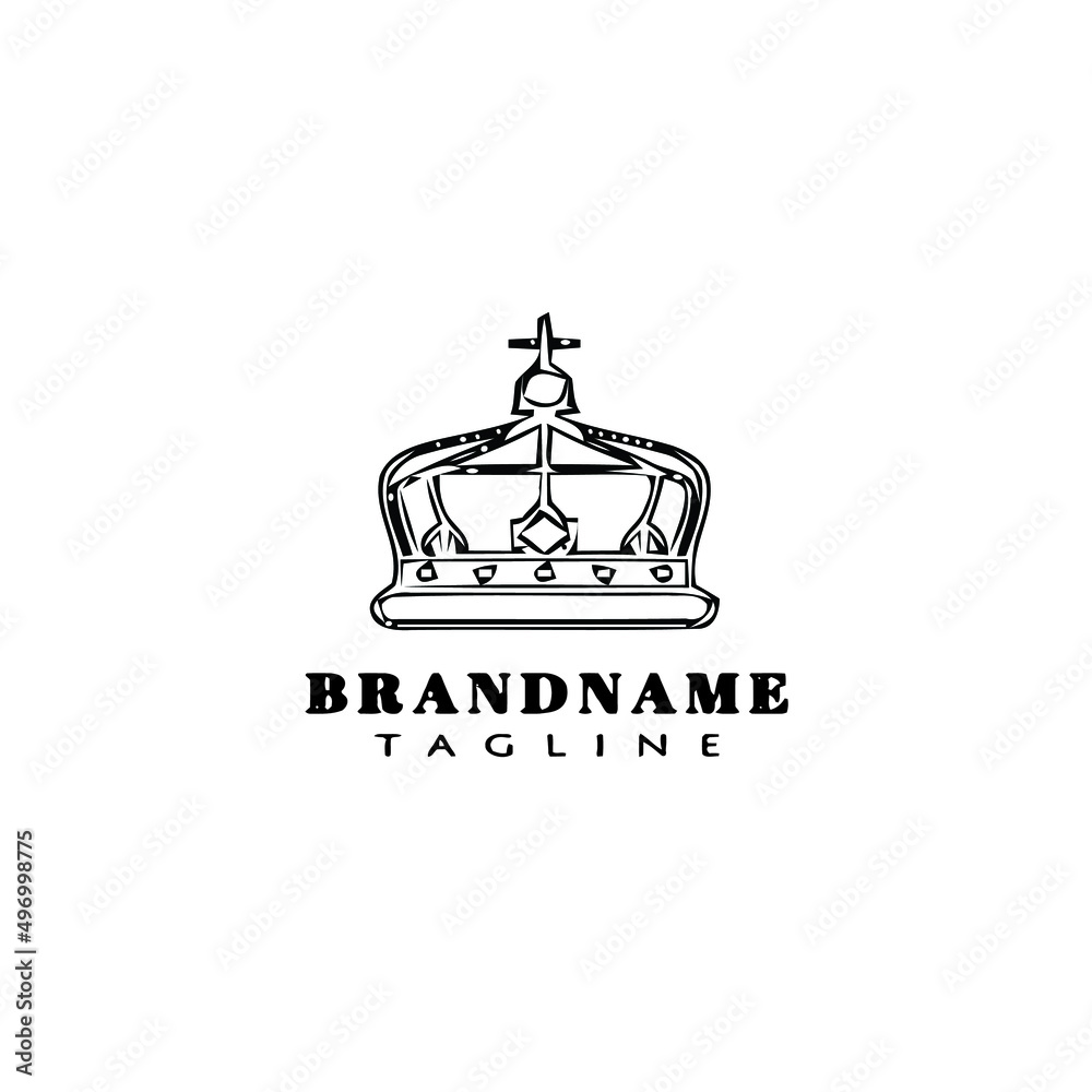 crown logo cartoon icon design template black isolated vector