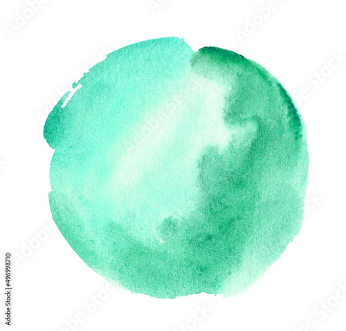 Abstract mint green watercolor spot for logo or lettering