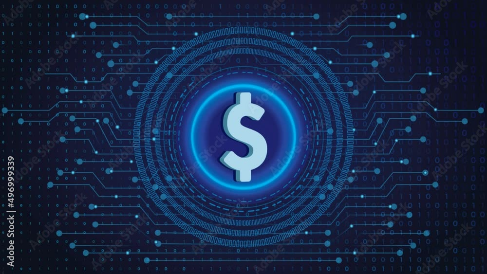 USD Coin Crypto blockchain crypto currency digital encryption, Digital money exchange, Technology global network connections on a Blue background concept.