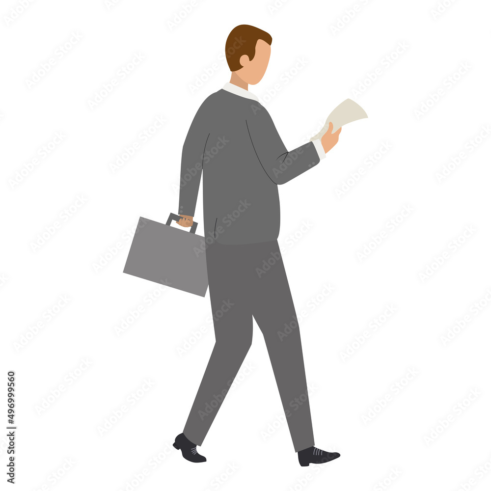 Office executive walking and holding briefcase. Man in suit carrying suitcase. CEO lifestyle. Career path. Businessman sign. Business icon concept. Male worker flat vector character illustration. Office executive walking and holding briefcase. Man in suit carrying suitcase. CEO lifestyle. Career path. Businessman sign. Business icon concept. Male worker flat vector character illustration.