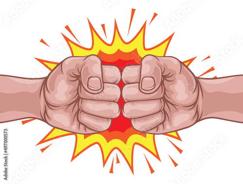Fist Bump Punch Fists Boxing Cartoon Explosion