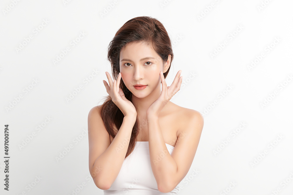 Beautiful young asian woman with clean fresh skin on white background, Face care, Facial treatment, Cosmetology, beauty and spa, Asian women portrait. Beautiful young asian woman with clean fresh skin on white background, Face care, Facial treatment, Cosmetology, beauty and spa, Asian women portrait.