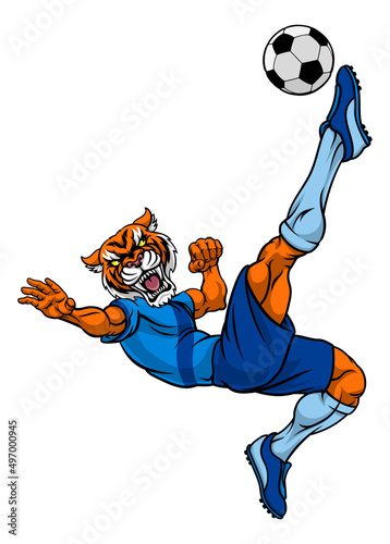 Tiger Soccer Football Player Animal Sports Mascot