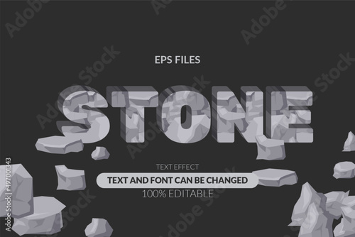 rock stone brick texture editable text effect. eps vector file