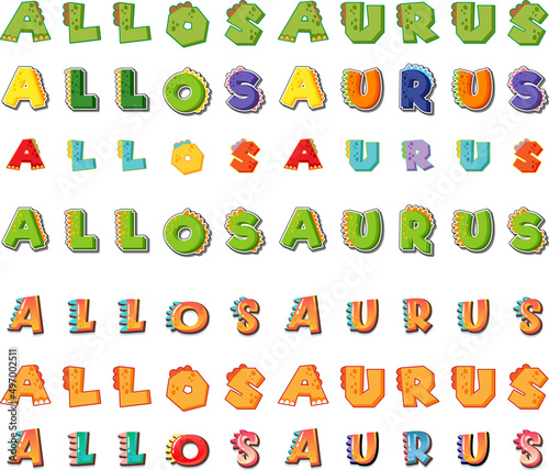 Font design for allosaurus