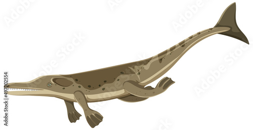 A dinosaur metriorhynchus on white background