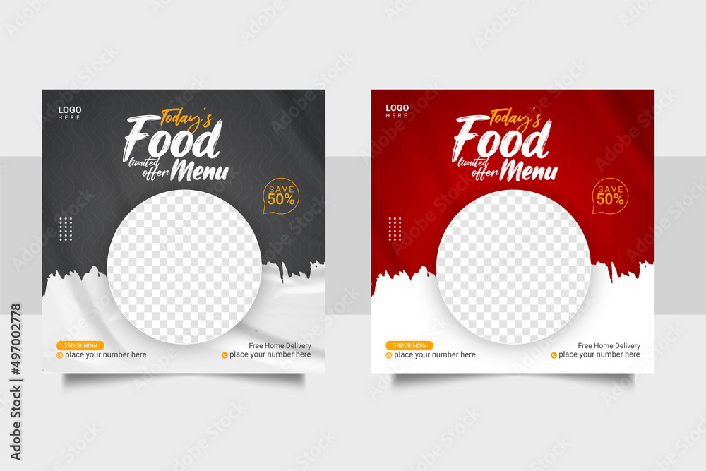 Food social media promotion and banner post design Food post template design. Social Media Post Restaurant Promotion. Food social media promotion and banner post design Food post template design. Social Media Post Restaurant Promotion.