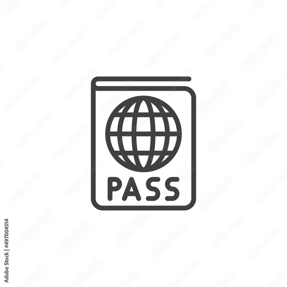 International passport line icon International passport line icon