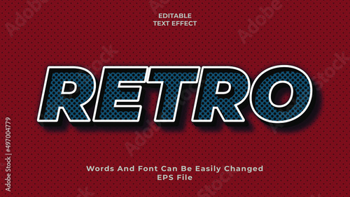 Retro editable text effect editable 100% file eps