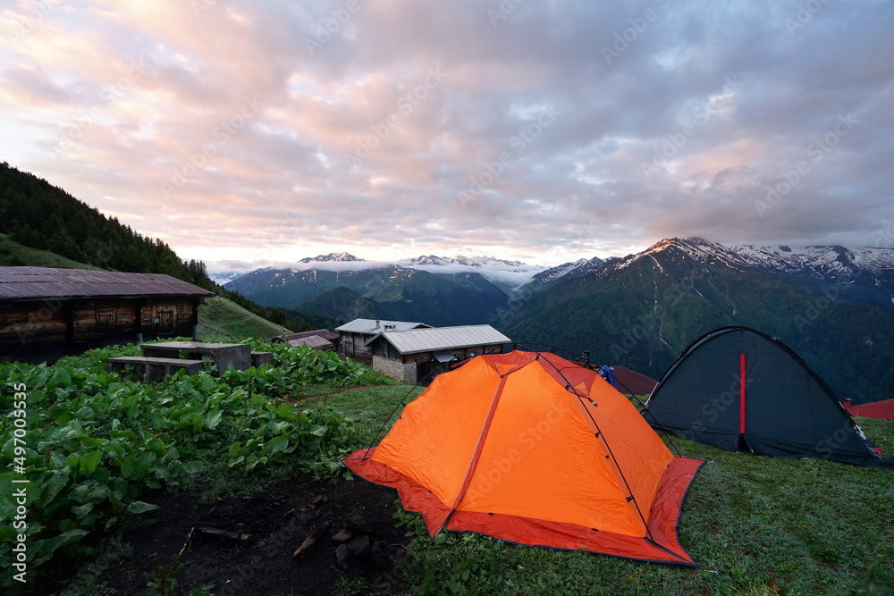 camping in the mountains, hight mountain kackar national park