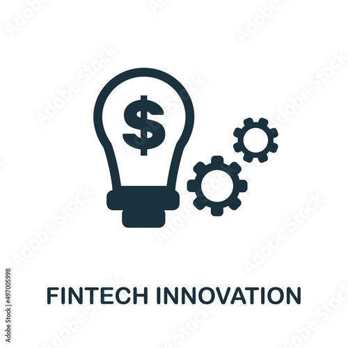 Fintech Innovation icon. Monochrome simple Fintech Innovation icon for templates, web design and infographics