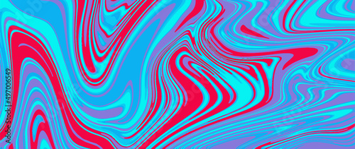 Abstract gradient fluid art background. Modern illustration wallpaper with blue and red colors dynamic wave texture. Liquid hand drawn design for banner, business, ads, wall art, decoration.