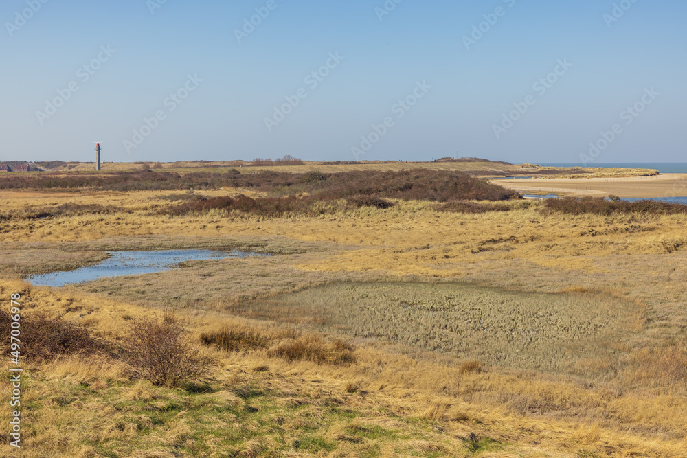 Overview of the Black Polder and its beaches at the mouth of the Scheldt near Cadzand