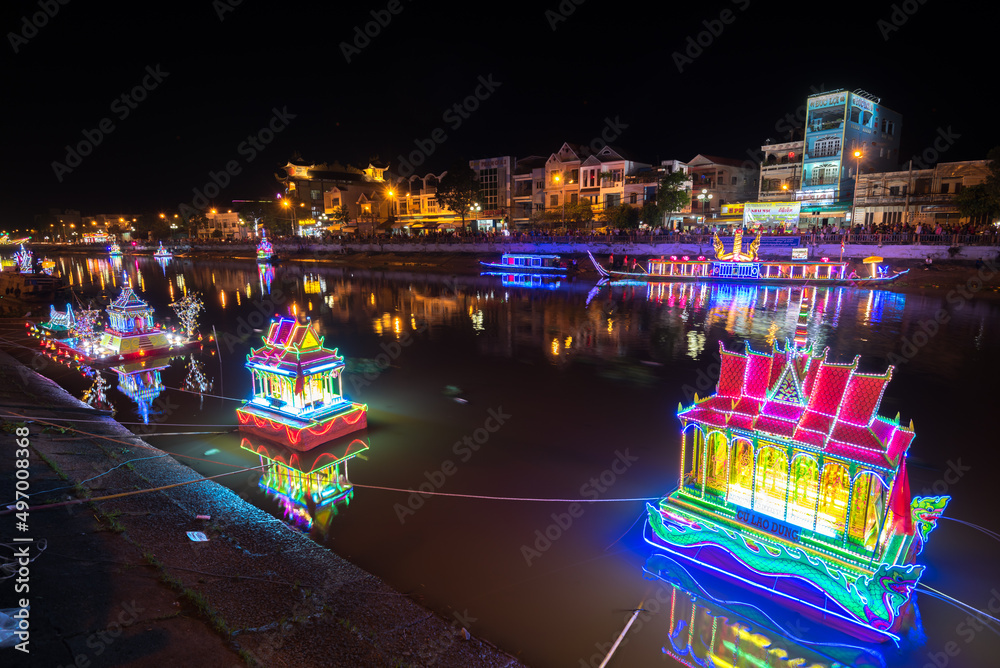 Ok om bok lantern festival of the Khmer in Soc Trang Stock Photo