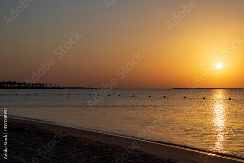 Amazing sea sunset in Egypt, Nature landscape background © Andrej