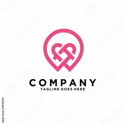 logo pin love and heart	