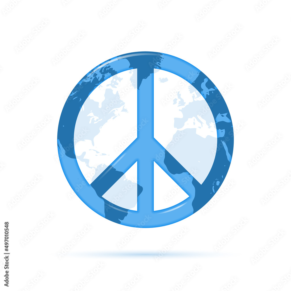 Vector volumetric icon of the peace symbol. Vector volumetric icon of the peace symbol.