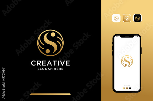 initial or letter s logo design. perfect for beauty brand.