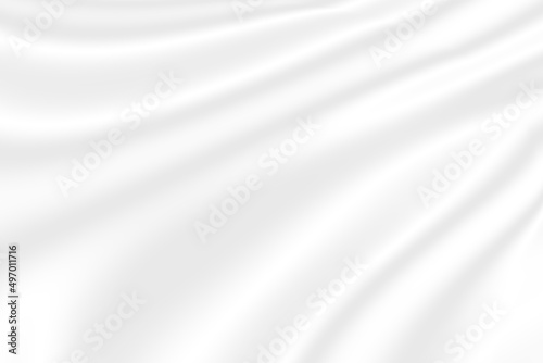 Abstract smooth elegant white fabric silk texture soft background, flowing satin waves. photo