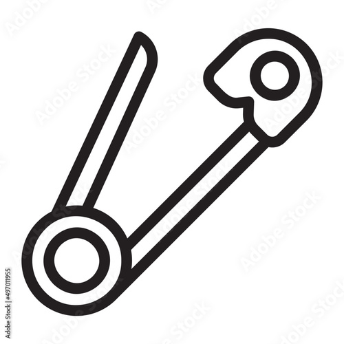 safety pin line icon