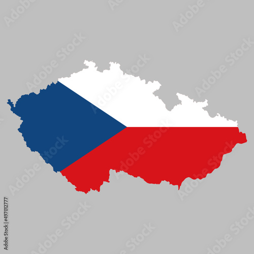 Czechia flag inside the Czech Republic map borders vector illustration 