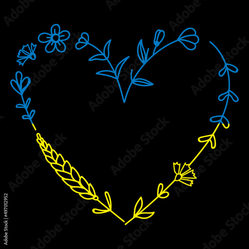 Flag of Ukraine in the form of a dove of peace. The concept of peace in Ukraine. Vector illustration isolated