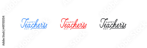  happy teacher's Day flat vector logo design