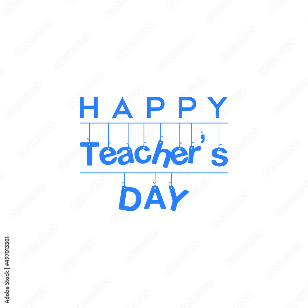  happy teacher's Day flat vector logo design