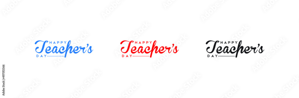  happy teacher's Day flat vector logo design