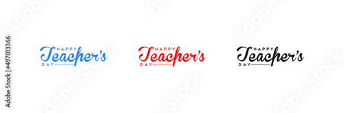  happy teacher's Day flat vector logo design