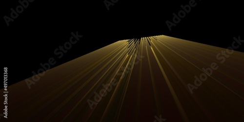 Fototapeta Naklejka Na Ścianę i Meble -  gold stripes at high speed with motion blur towards far distant vanishing point